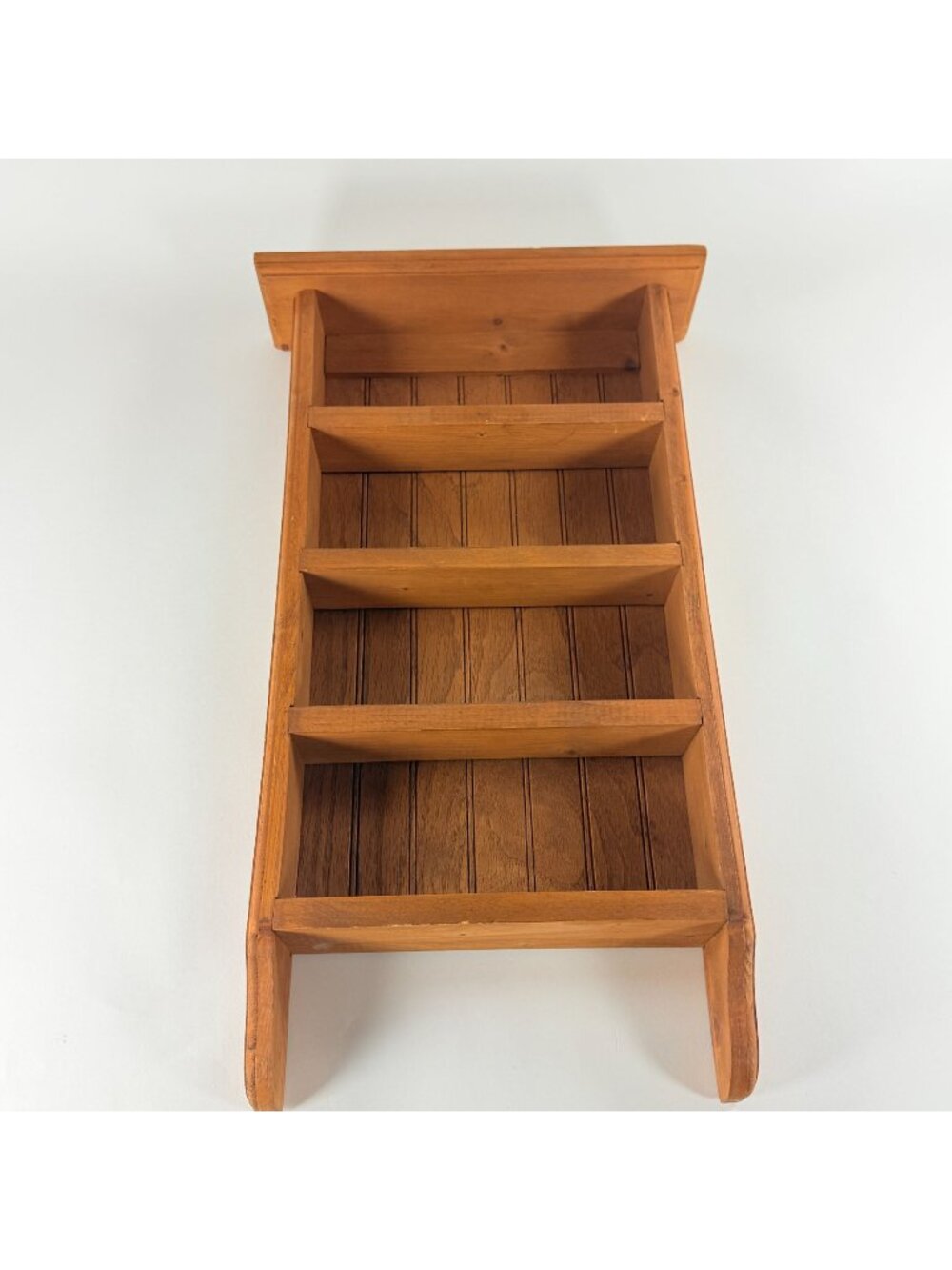 Wooden Wall Mounted Shelf Unit Handmade Rustic Display 4 Tier Organizer 24x12